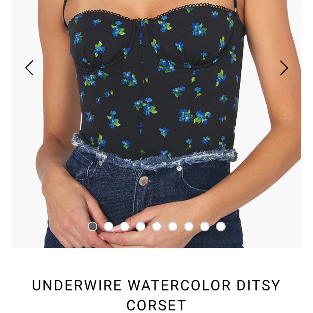 We Wore What Underwire Watercolor Ditsy Corset (Black)